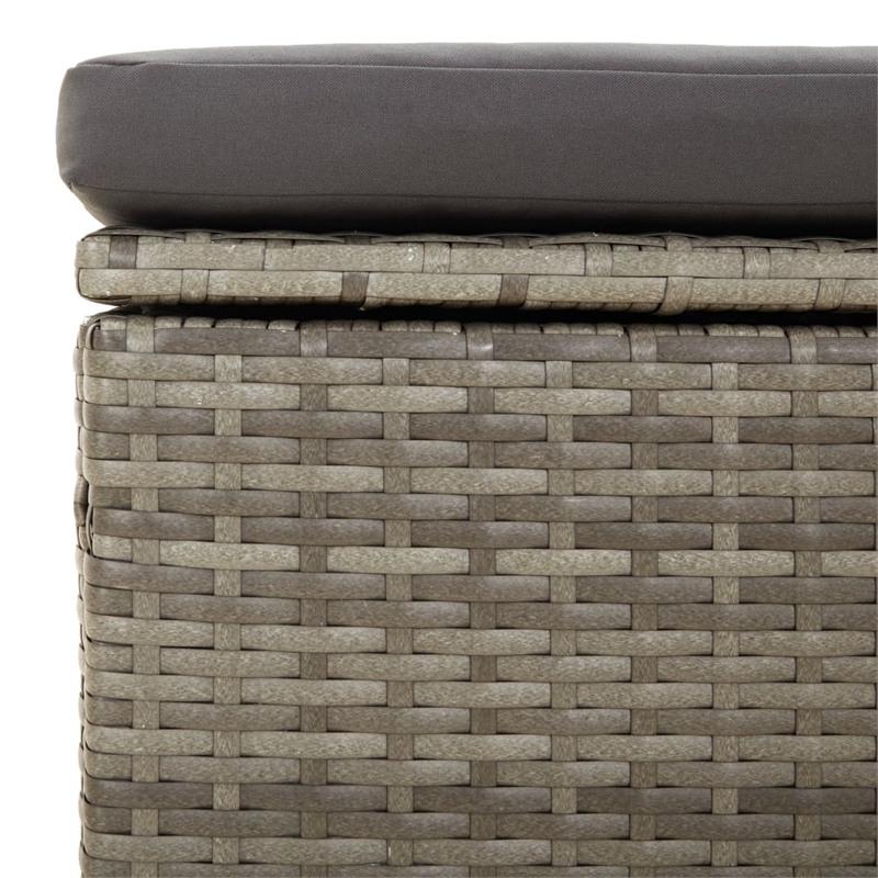 Afuera Living Rattan Steel & Polyester & Pvc Garden Lounge Set Gray