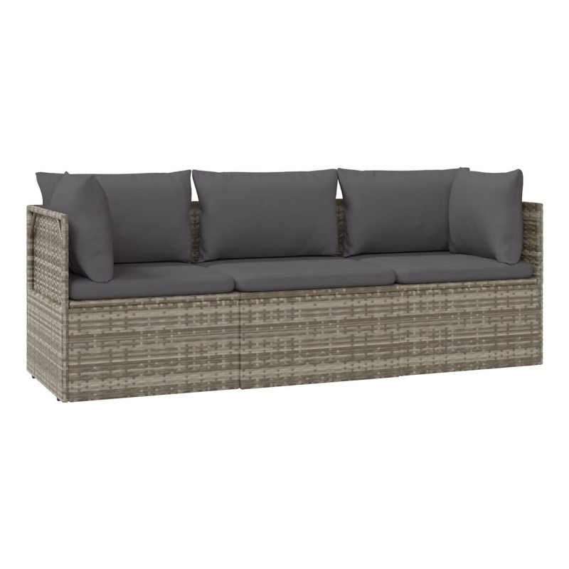 Afuera Living Rattan Steel & Polyester & Pvc Garden Lounge Set Gray