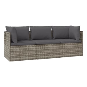 Afuera Living Rattan Steel & Polyester & Pvc Garden Lounge Set Gray