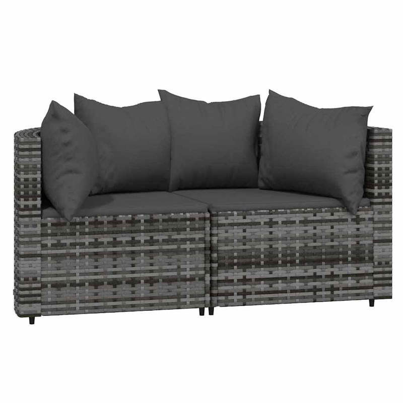 Afuera Living PE Rattan Standard Adjustable Feet Patio Lounge Set in Gray