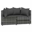 Afuera Living PE Rattan Standard Adjustable Feet Patio Lounge Set in Gray