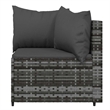 Afuera Living PE Rattan Standard Adjustable Feet Patio Lounge Set in Gray