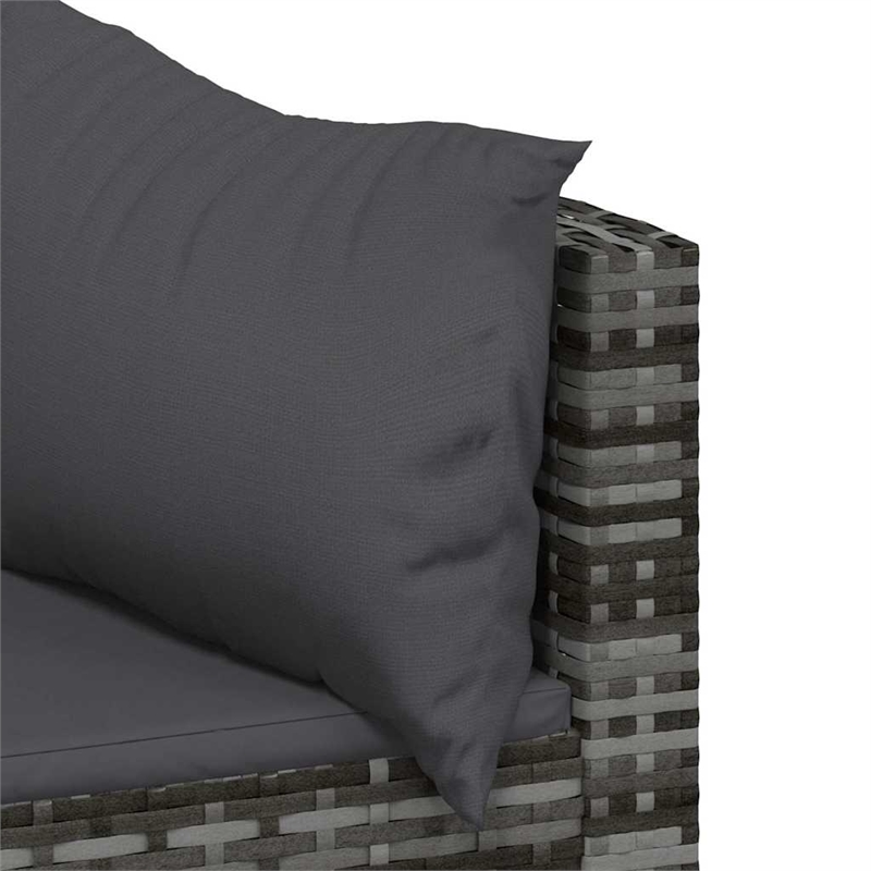 Afuera Living PE Rattan Standard Adjustable Feet Patio Lounge Set in Gray