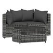 Afuera Living PE Rattan Standard Adjustable Feet Patio Lounge Set in Gray