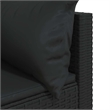 Afuera Living PE Rattan Standard Adjustable Feet Patio Corner Sofa Black