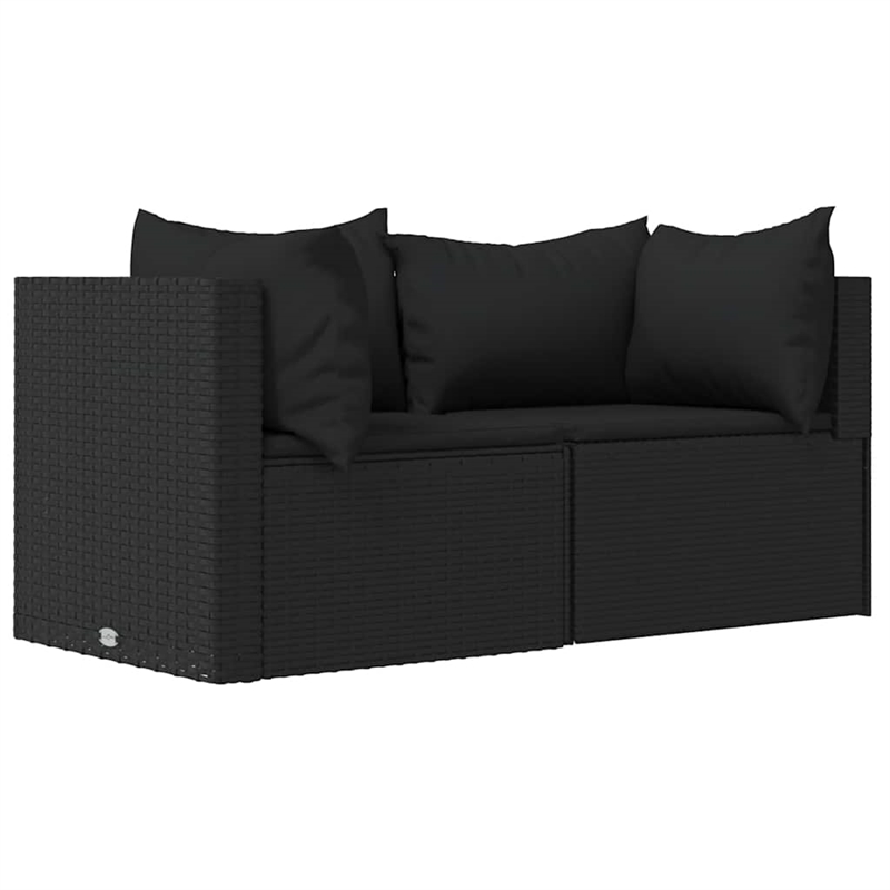 Afuera Living Contemporary Synthetic Poly Rattan Patio Lounge Set in Black