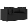 Afuera Living Contemporary Synthetic Poly Rattan Patio Lounge Set in Black