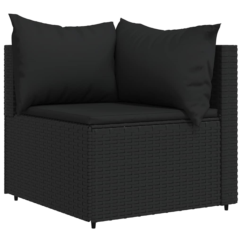 Afuera Living Contemporary Synthetic Poly Rattan Patio Lounge Set in Black
