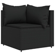 Afuera Living Contemporary Synthetic Poly Rattan Patio Lounge Set in Black