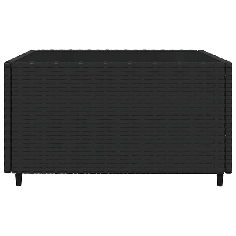 Afuera Living Contemporary Synthetic Poly Rattan Patio Lounge Set in Black