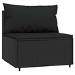 Afuera Living PE Rattan Standard Adjustable Feet Patio Middle Sofa in Black