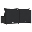 Afuera Living PE Rattan Standard Adjustable Feet Patio Middle Sofa in Black