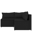Afuera Living Contemporary Synthetic Poly Rattan Patio Lounge Set in Black