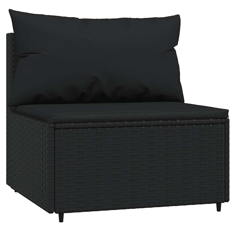 Afuera Living Contemporary Synthetic Poly Rattan Patio Lounge Set in Black