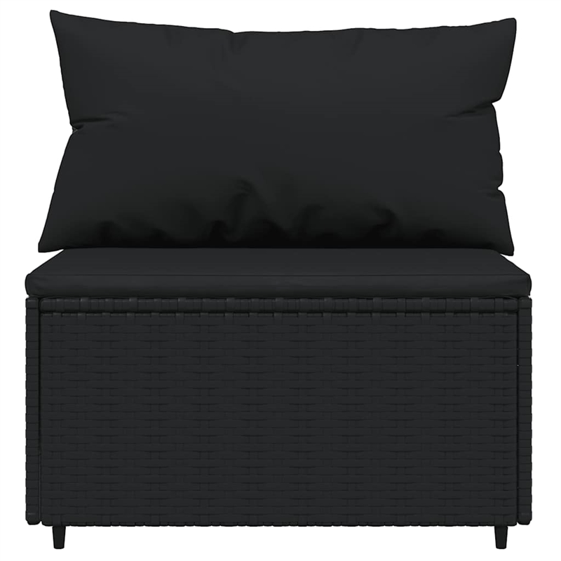 Afuera Living Contemporary Synthetic Poly Rattan Patio Lounge Set in Black