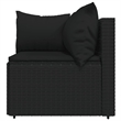 Afuera Living Contemporary Synthetic Poly Rattan Patio Lounge Set in Black