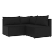 Afuera Living Contemporary Synthetic Poly Rattan Patio Lounge Set in Black