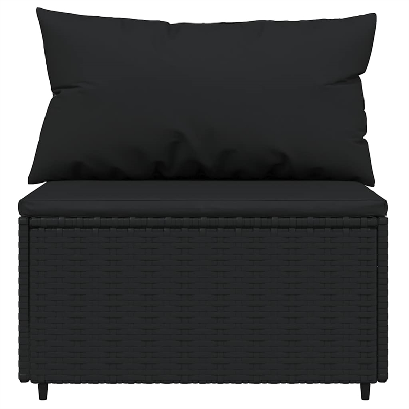 Afuera Living Rattan & Steel & Fabric Large Patio Lounge Set in Black