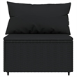 Afuera Living Rattan & Steel & Fabric Large Patio Lounge Set in Black