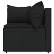 Afuera Living Rattan & Steel & Fabric Large Patio Lounge Set in Black