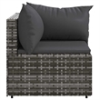 Afuera Living PE Rattan Medium Adjustable Feet Patio Corner Sofa in Gray