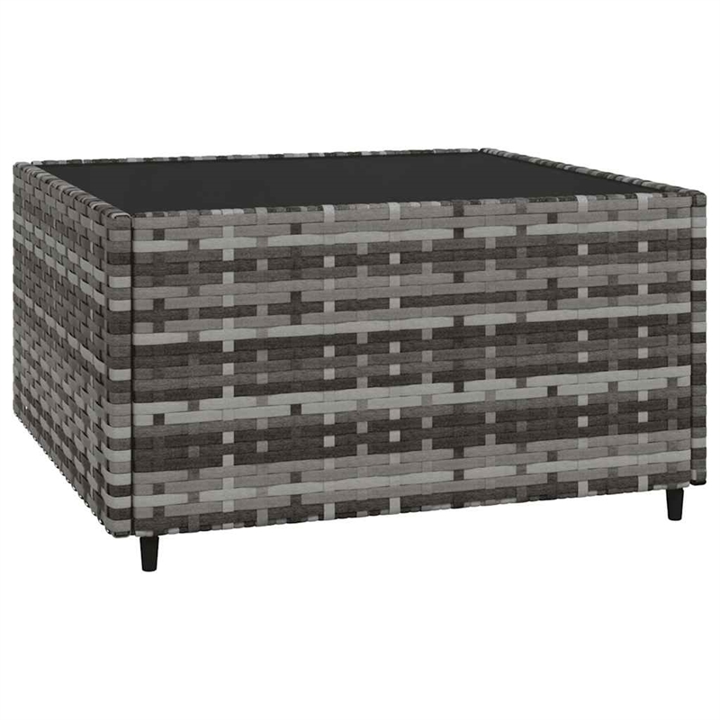 Afuera Living Rattan Powder-Coated Steel & Glass Patio Lounge Set in Gray
