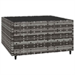 Afuera Living Rattan Powder-Coated Steel & Glass Patio Lounge Set in Gray