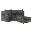 Afuera Living Rattan Powder-Coated Steel & Glass Patio Lounge Set in Gray