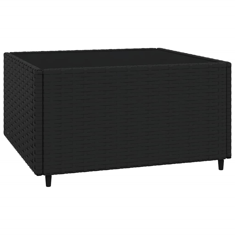 Afuera Living Rattan Powder-Coated Steel & Glass Patio Lounge Set in Black