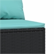 Afuera Living PE Rattan Medium Adjustable Feet Patio Middle Sofa in Black