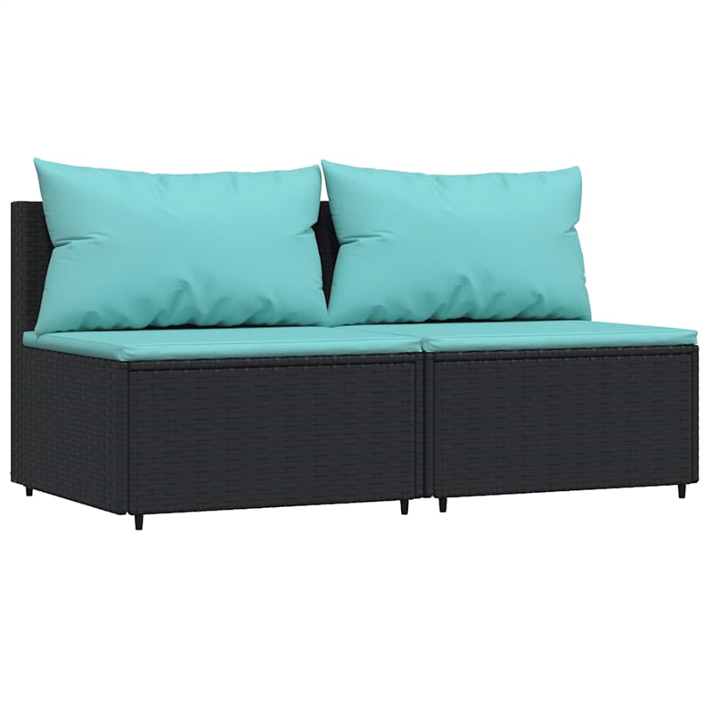 Afuera Living Rattan Powder-Coated Steel & Glass Patio Lounge Set in Black