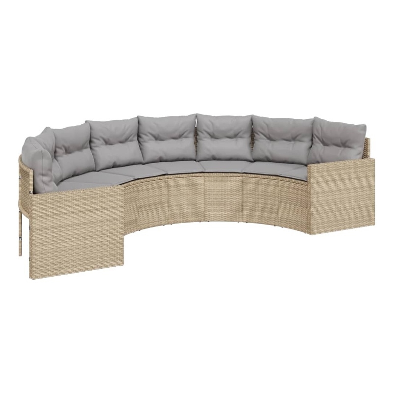 Afuera Living PE Rattan Large Patio Sofa in Beige With Steel Frame
