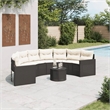 Afuera Living Contemporary Durable Rattan Garden Sofa in Black