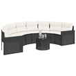 Afuera Living Contemporary Durable Rattan Garden Sofa in Black