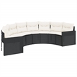 Afuera Living Contemporary Durable Rattan Garden Sofa in Black