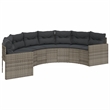 Afuera Living Contemporary Rattan Half-Round Garden Sofa in Gray
