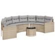 Afuera Living Contemporary Rattan Patio Sofa in Beige & Light Gray