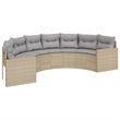 Afuera Living Contemporary Rattan Patio Sofa in Beige & Light Gray
