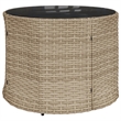 Afuera Living Contemporary Rattan Patio Sofa in Beige & Light Gray