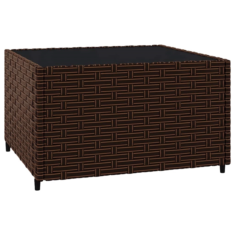 Afuera Living Poly Rattan Compact Adjustable Feet Patio Lounge Set in Brown