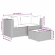 Afuera Living Poly Rattan Compact Adjustable Feet Patio Lounge Set in Brown