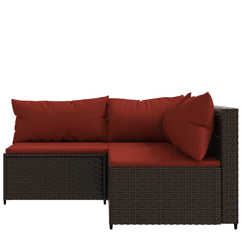 Afuera Living Contemporary Synthetic Poly Rattan Patio Lounge Set in Brown