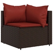 Afuera Living Contemporary Synthetic Poly Rattan Patio Lounge Set in Brown