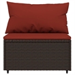 Afuera Living PE Rattan Medium Adjustable Feet Patio Middle Sofa in Brown