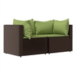Afuera Living PE Rattan Medium Adjustable Feet Patio Corner Sofa in Brown