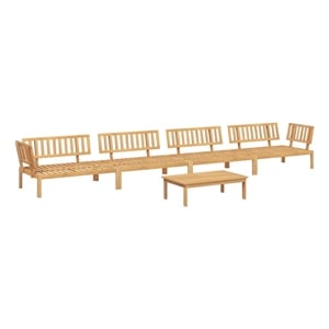 Afuera Living Solid Acacia Wood Medium-Large Pallet Sofa Set in Natural Wood