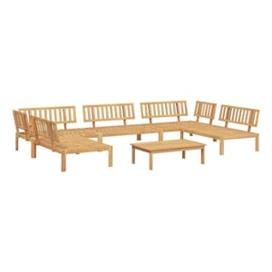 Afuera Living Solid Acacia Wood 6 Piece Set Pallet Sofa Set in Natural Wood