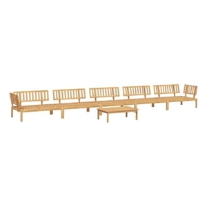 Afuera Living Solid Acacia Wood Modular Pallet Sofa Set in Natural Wood