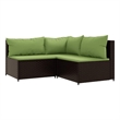 Afuera Living Contemporary Synthetic Poly Rattan Patio Lounge Set in Brown