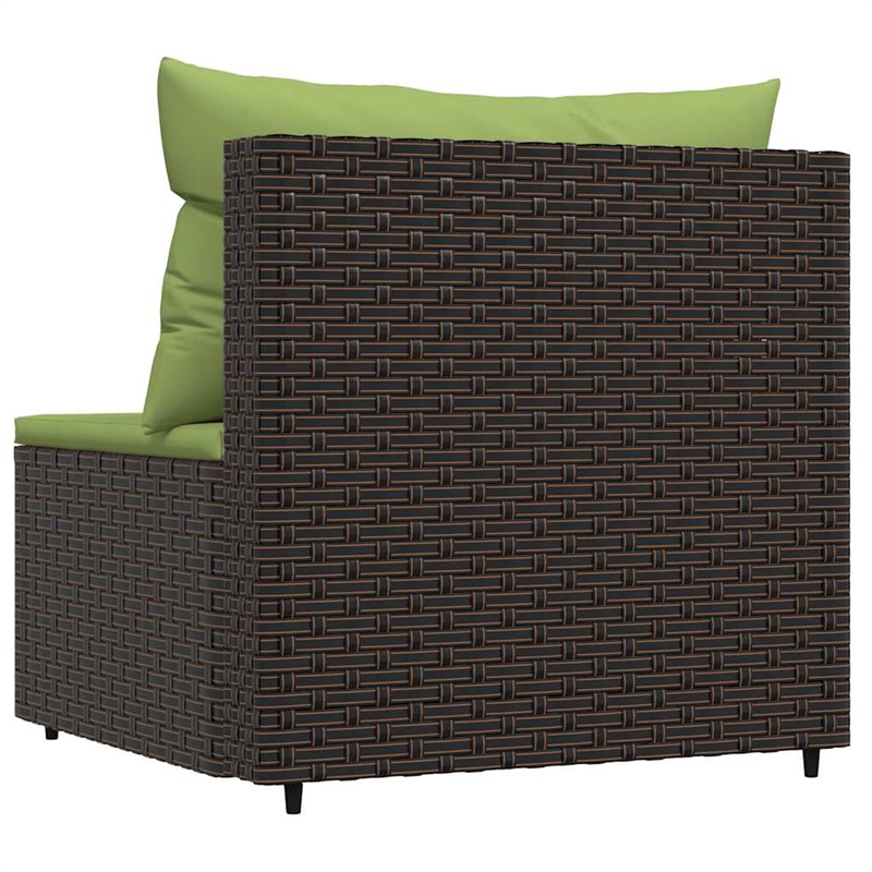 Afuera Living PE Rattan Medium Adjustable Feet Patio Middle Sofa in Brown